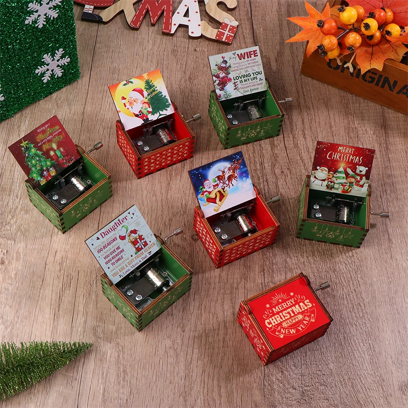 Рождественская деревянная рукоятка музыкальная шкатулка на Хэллоуин