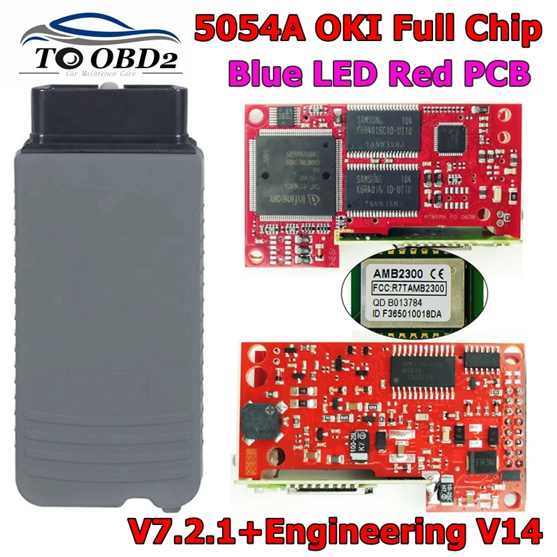 VAS5054A OKI Full V7.2.1 + Engineering V14 синий светодиодный Display AMB2300 оригинальный чип красная печатная плата высокого качества электрическая VAS 5054