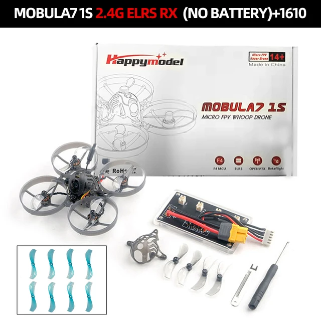 Happymodel Mobula7 1S 75mm X12 Runcam Nano 3 BNF SPI ELRS + 8x Gemfan 1610