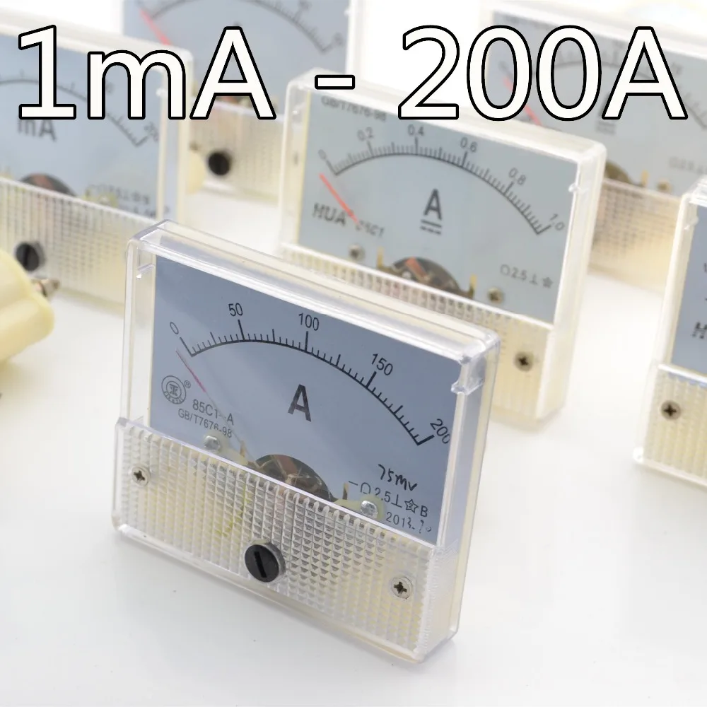 50uA до 200A аналоговый амперметр 85C1, токовый амперметр 65x56ММ.