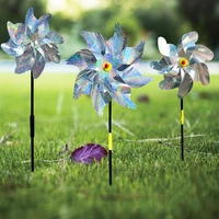 outdoor bird repeller pinwheels reflective sparkly bird deterrent windmill protect garden plant flower garden lawn decoration