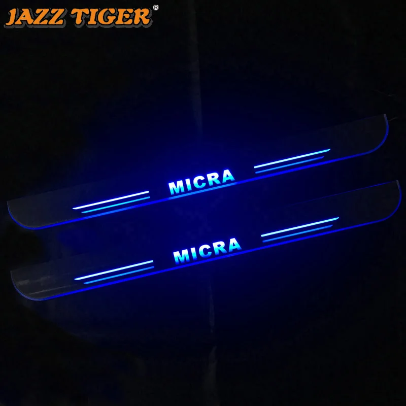 

Door Sill Scuff Plate Pedal Ligths For Nissan MICRA 2009 2010 - 2018 2019 Threshold Led Bar Pathway Dynamic Welcome Lamp