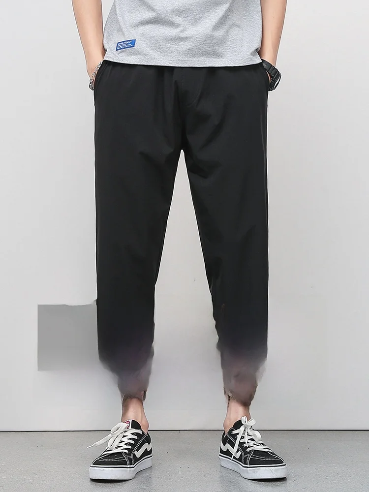 Men's 9 Capri Harem Pants Skinny Loose Trendy Trousers Plus size Spring and Autumn 8 Cropped Casual Summer