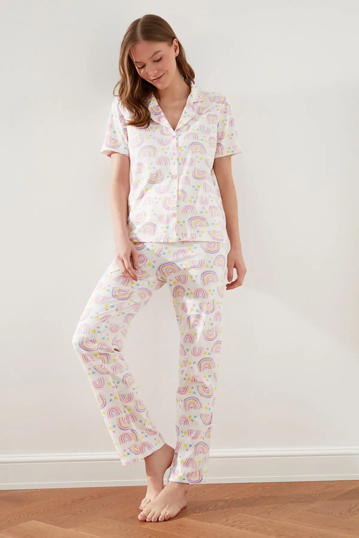 

Trendyol Rainbow Pattern Knitted Pajamas Set THMSS21PT0344