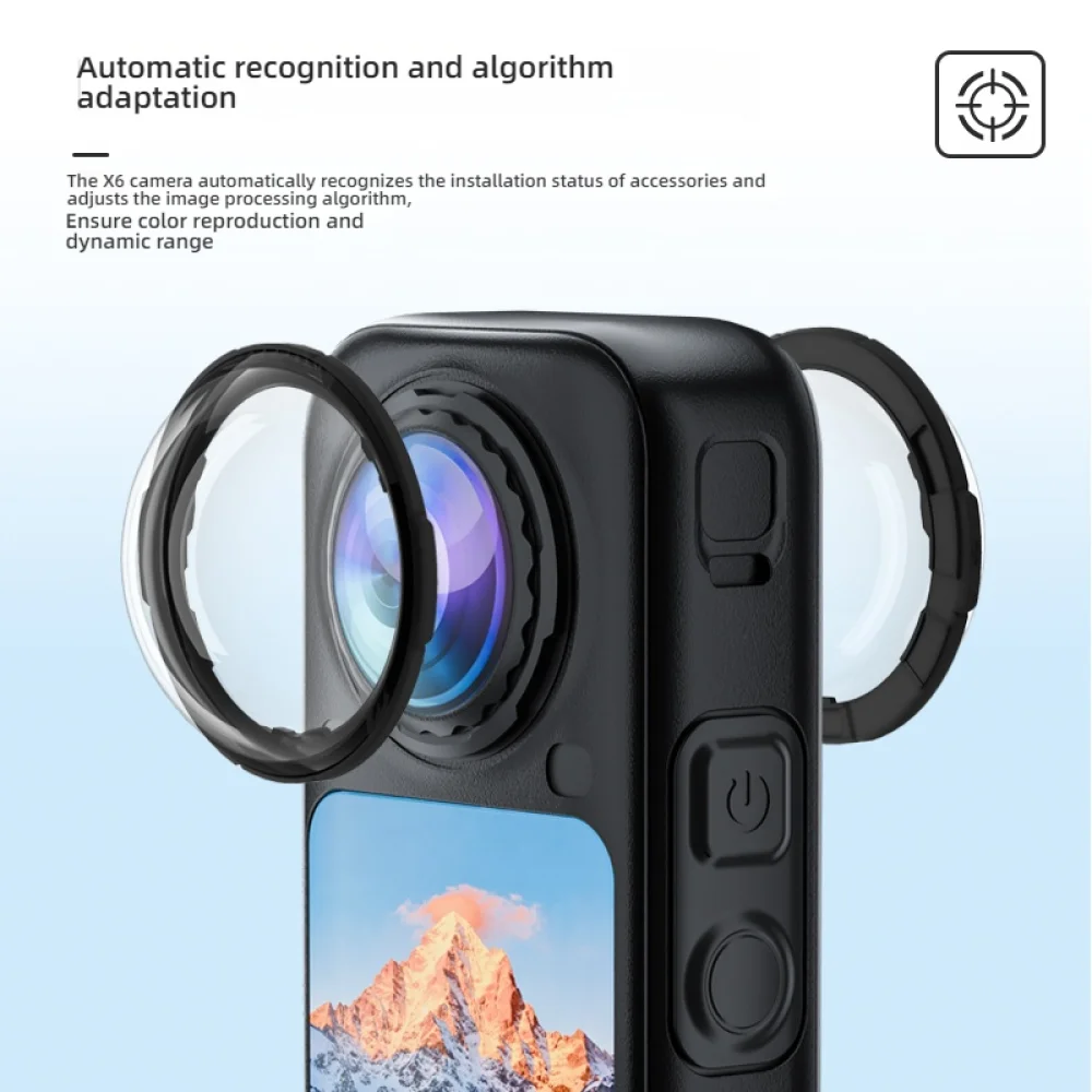 Фото Защитный чехол для объектива Insta360 X6, защитное покрытие из оптического стекла, антибликовое, антицарапинное, для объектива экшн-камеры X6. №3