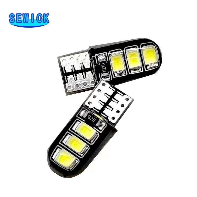 100 Шт. В Упаковке T10 Силиконовые Автомобильные Лампы 6 SMD Светодиодных Боковых