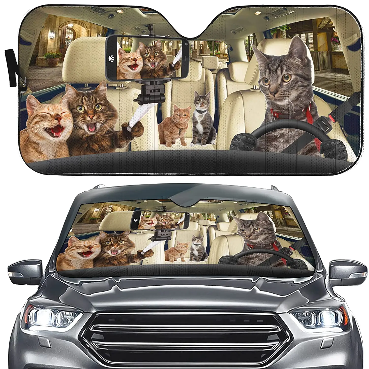 Котенок для лобового стекла автомобиля Забавный котенок переднего