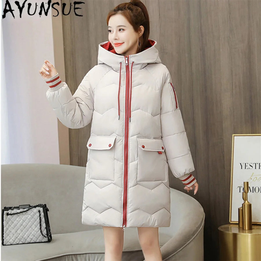 

Jackets for Women 2022 Long Loose Winter Coat Ladies Thicken Warm Cotton Female Jacket Korean Style Hooded Parka Clothes Outwear