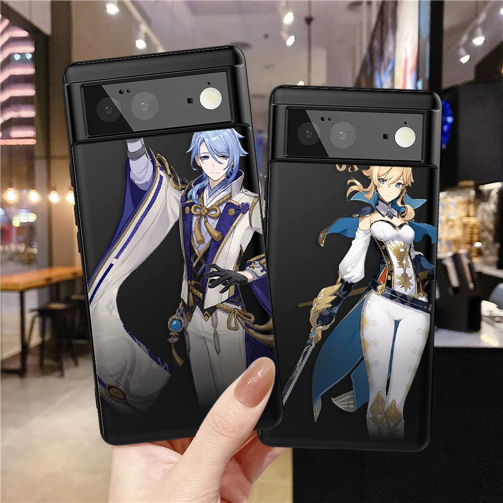 

Genshin Impact Case for Google Pixel 7Pro 7 6a 6 6Pro 5 5a 5G 4XL 4 2 3XL 2XL 3 3a 3aXL 4a Black Soft TPU Back Shell Covers