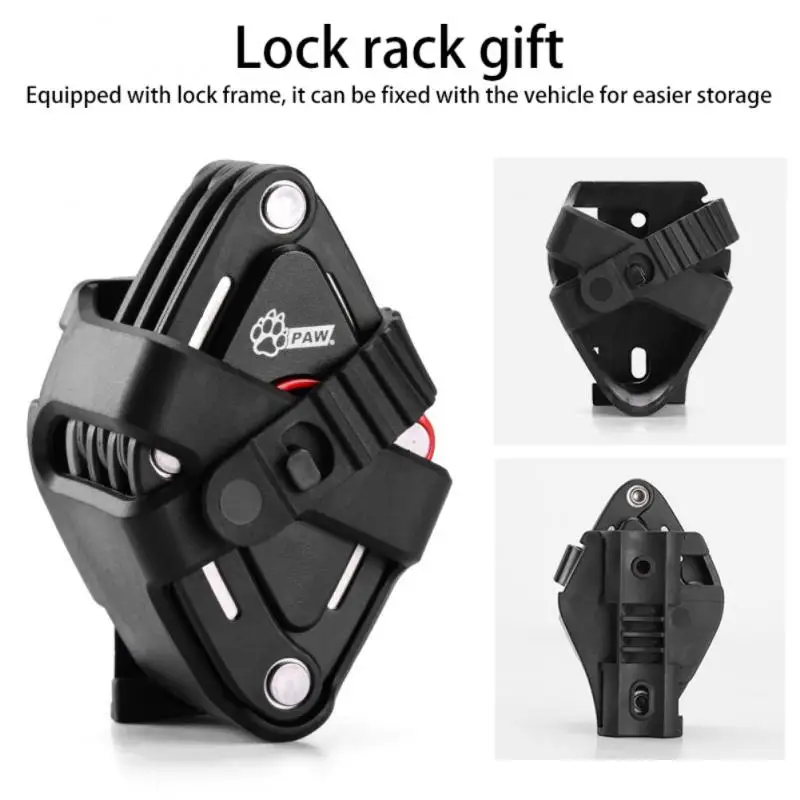 

PAW Foldable Bike Lock 2 Key Security Anti-theft Bicycle Lock Heavy Duty Chain Cable Padlock Motorcycle Hamburg Lock For Bicycle