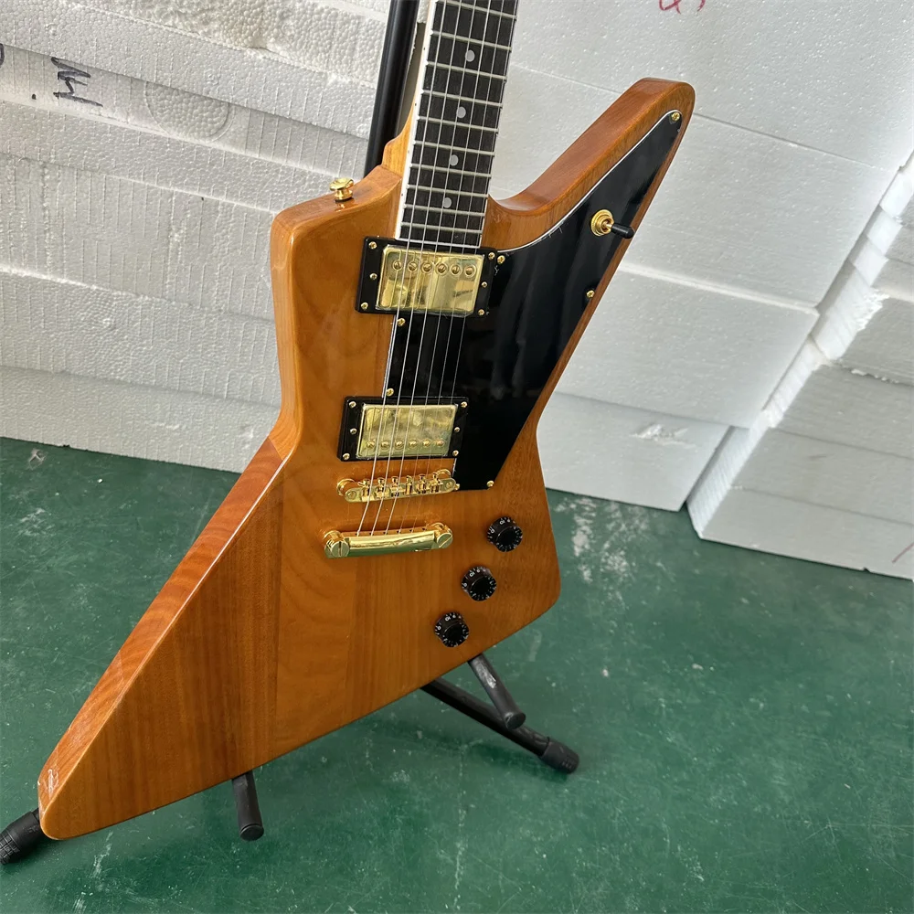 

Brown Shaped Goose Electric Guitar Sunfire Finger Plate Black Pickguard Free Ship