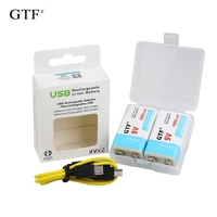 2022 new 9v 1000mah battery usb charge 9v battery li ion rechargeable battery micro usb cable