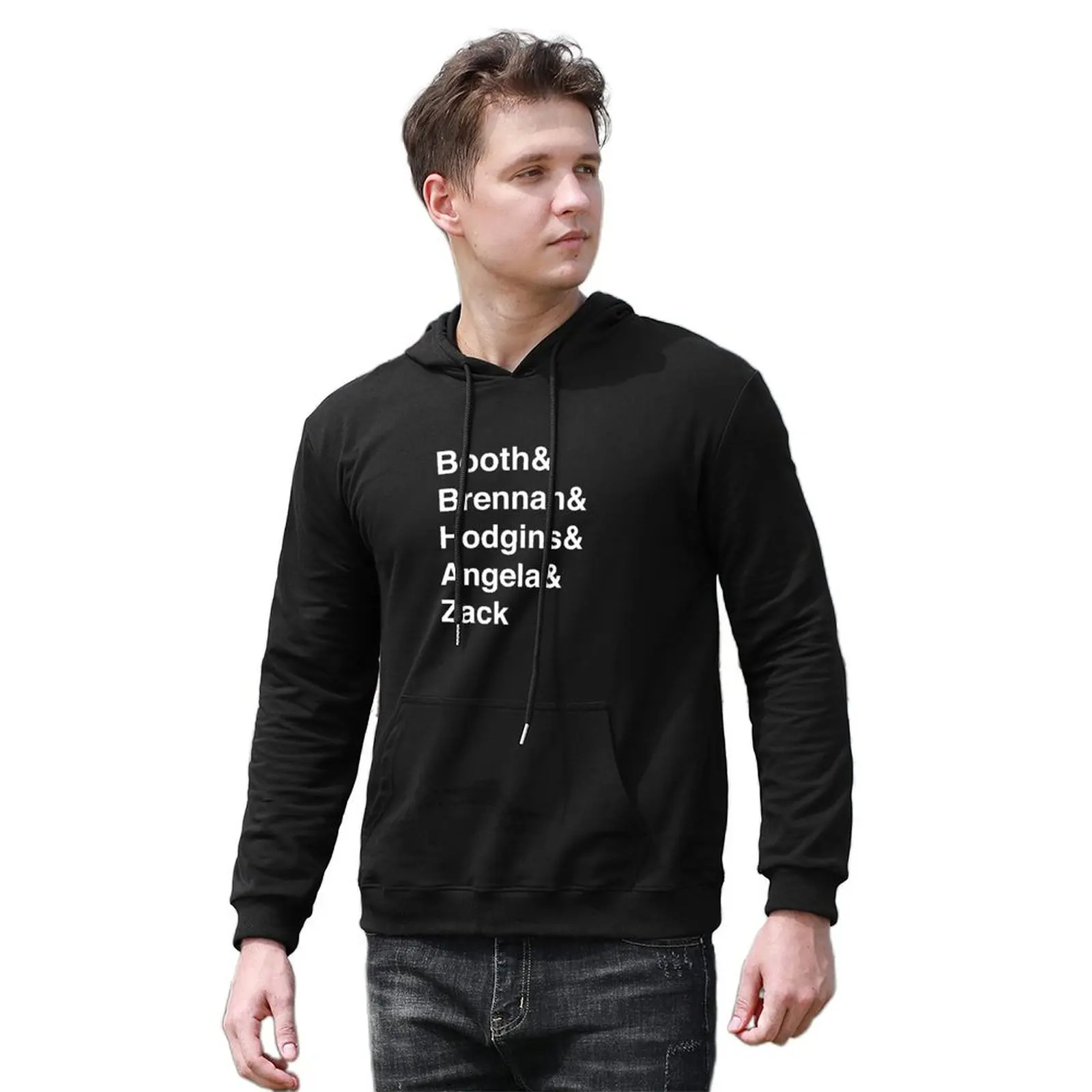 Booth&amp Brennan&amp Hodgins&amp Angela&amp Zack (белый) Пуловер с капюшоном Одежда в корейском стиле