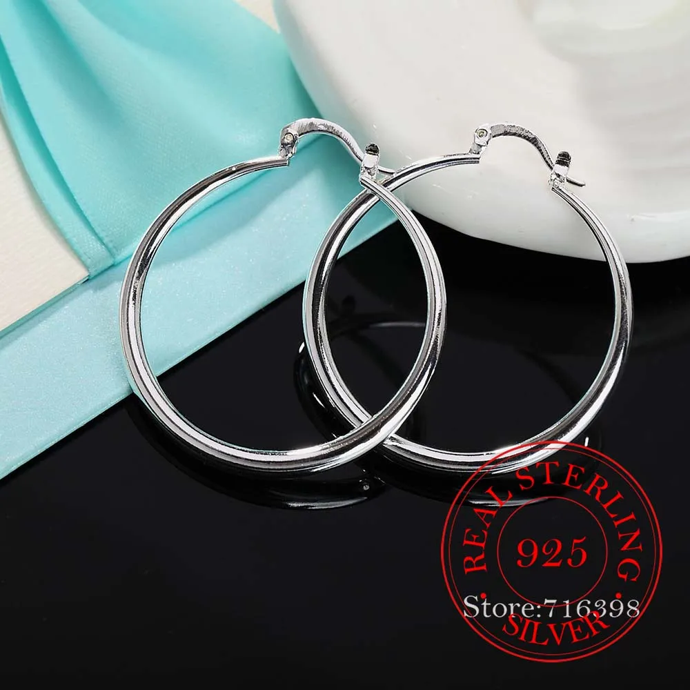 

Женские серьги-кольца из серебра 100% пробы, 925 пробы
