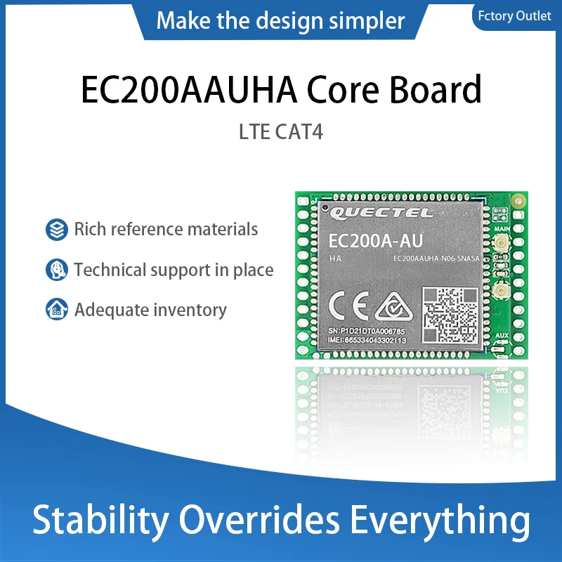 

QUECTEL EC200AAUHA-N06-SNASA Development Core Board CAT4 EC200A-AU 4G Module support B1/B2/B3/B4/B5/B7/B8/B28/B66/B40/WCDMA & GSM
