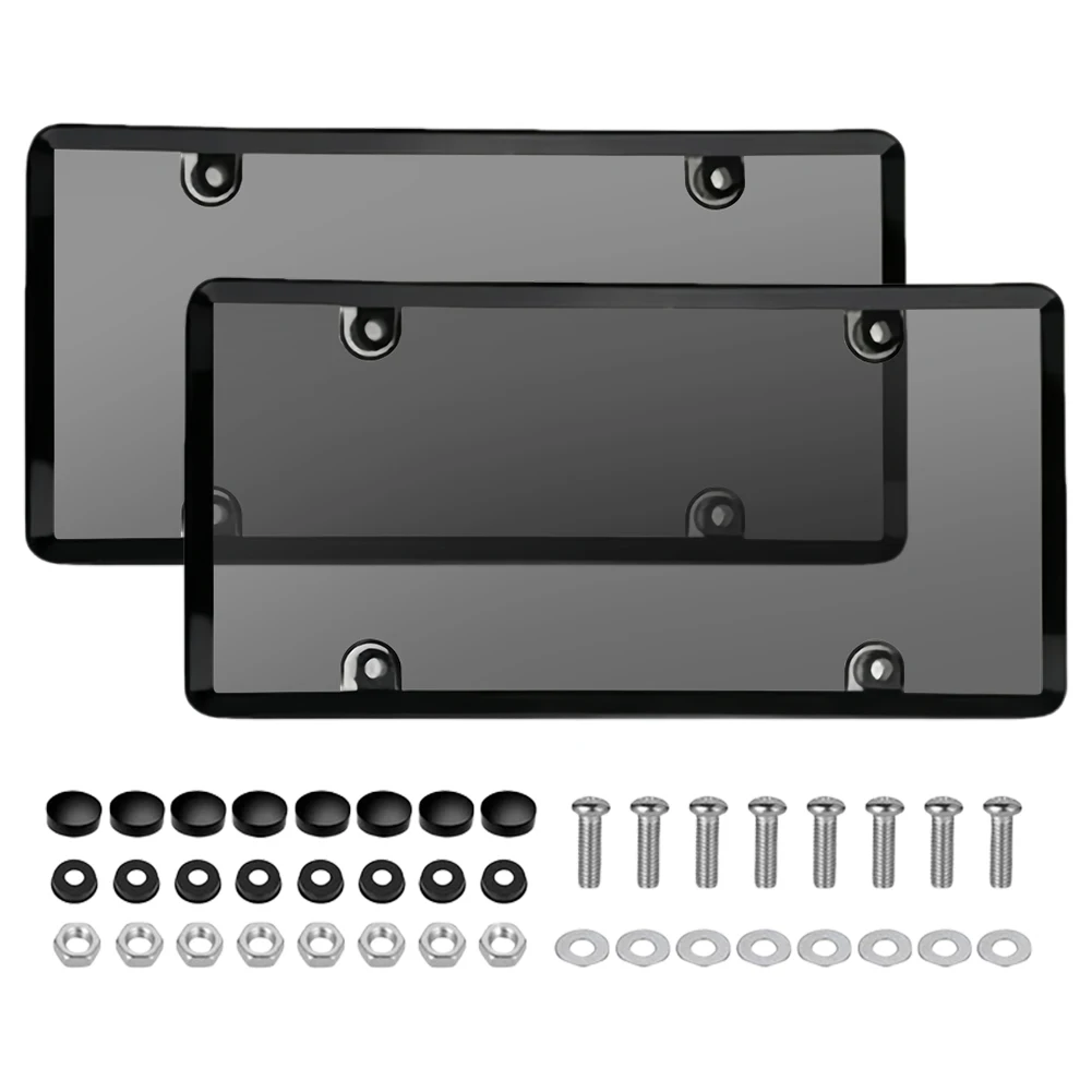 2 шт. прозрачные плоские защитные крышки для номерного знака с винтами