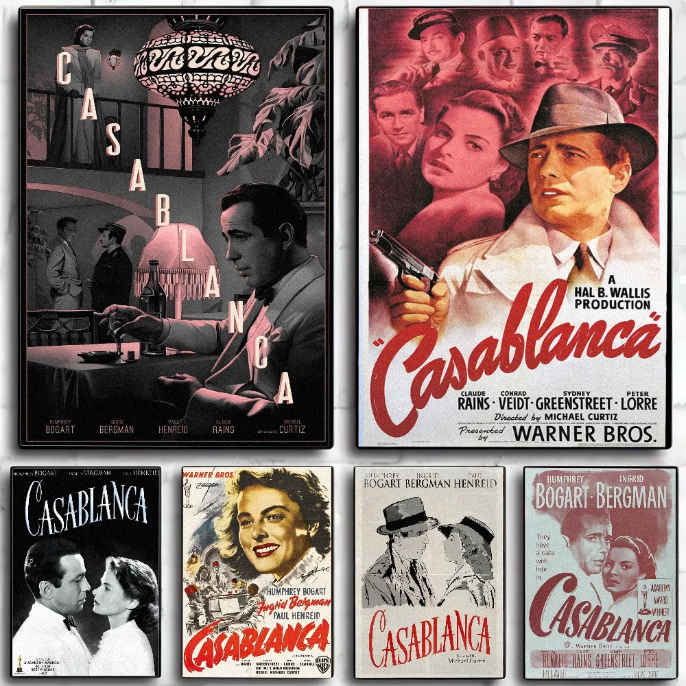 Classic Us Love Movie Casablanca 1942 Poster Wall Art Home Decor Room Digital Painting Living Restaurant Kitchen