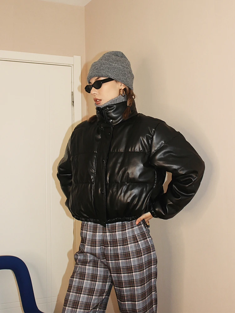 VanessaLab новая зимняя черная короткая пуховая хлопковая женская утягивающая