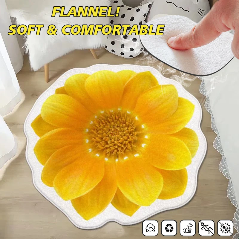

Flower Shape Carpet Modern Soft Flannel Home Decoration Living Room Non-Slip Carpets Sofa Tatami Bedside Rugs Baby Crawling Mat