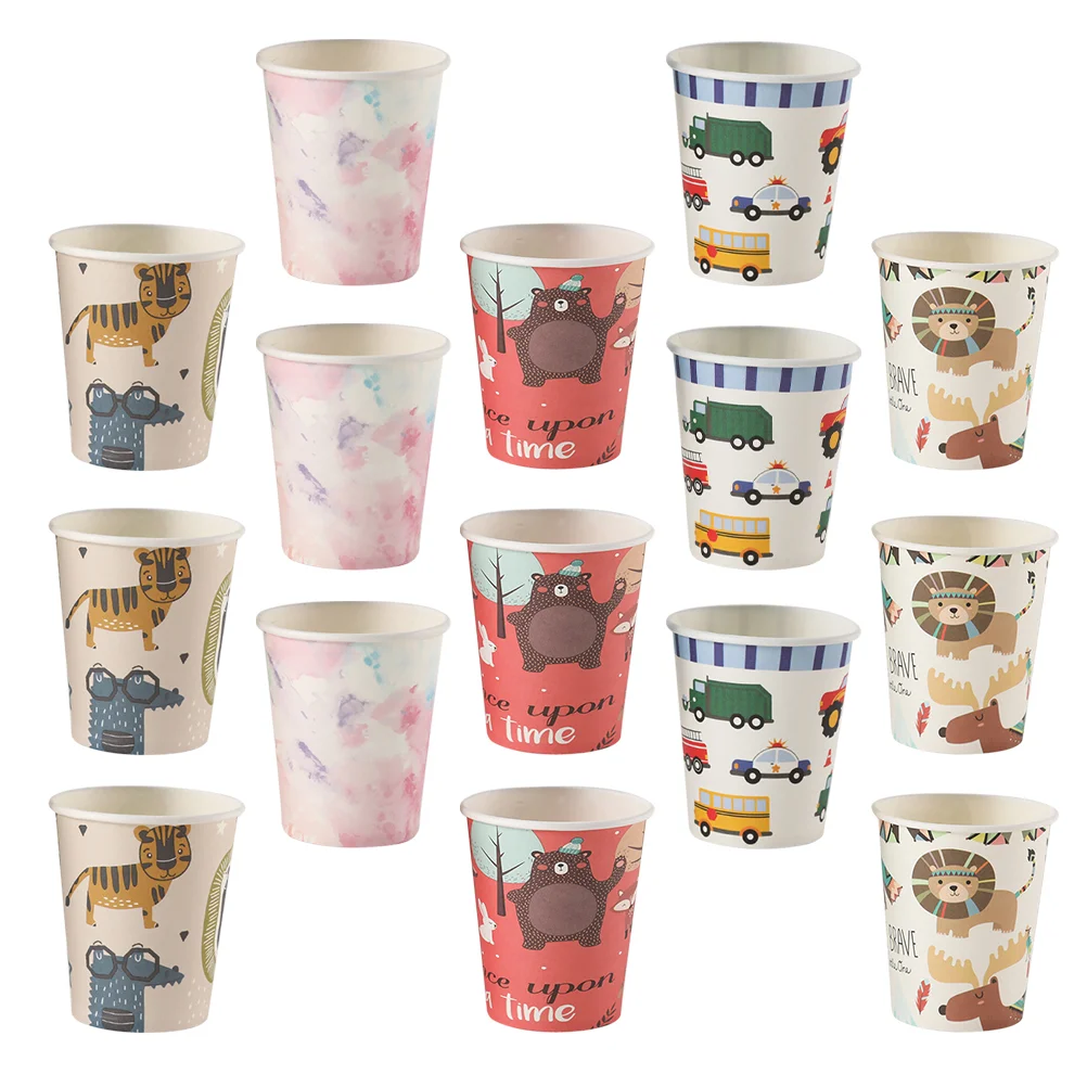 

50pcs Cartoon Paper Tableware Kid Birthday Party Disposable Cups Party Supplies