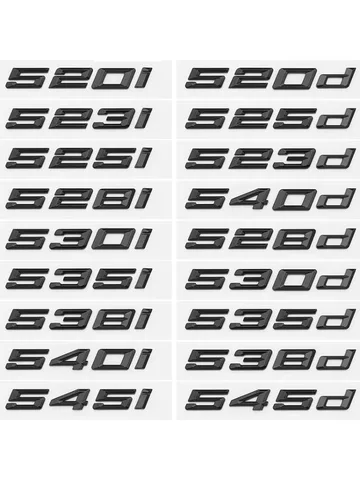 Для BMW 5 серии E39 E60 E61 F10 F11 G30 520d 523d 525i 528i 530i 535i 540i Автомобильный Стайлинг Багажник Буква Эмблема Задняя Крышка Логотип Черный