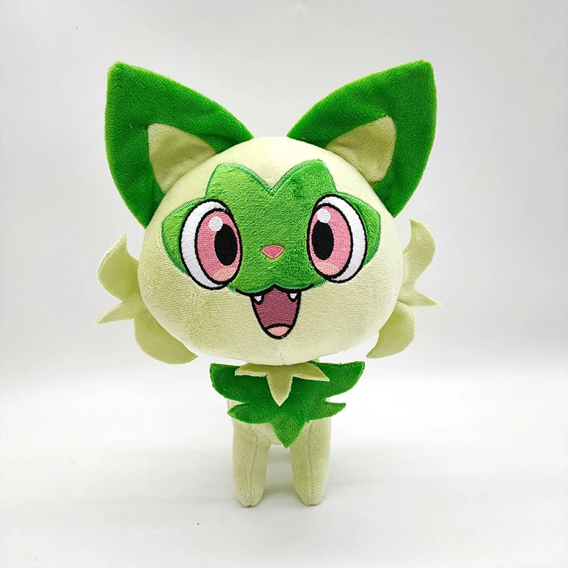 Новая плюшевая Зеленая кошка Takara Tomy Pokemon sprigatito в виде листьев игрушка игра