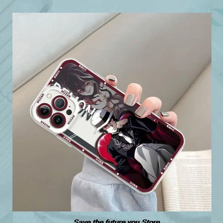 Чехол для телефона Demon Slayer Kimetsu no Yaiba iPhone 16 15 14 13 12 11 Pro Max Plus прозрачный мягкий чехол
