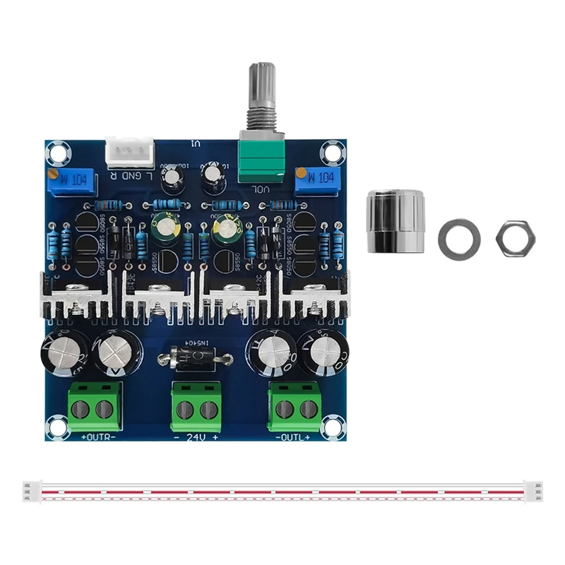 

XH-A851 Class A Analog Circuit Amplifier Board TIP41C+TIP42C 15Wx2 Duals Channel Stereo Audio Amplifier Module DC24V 2A