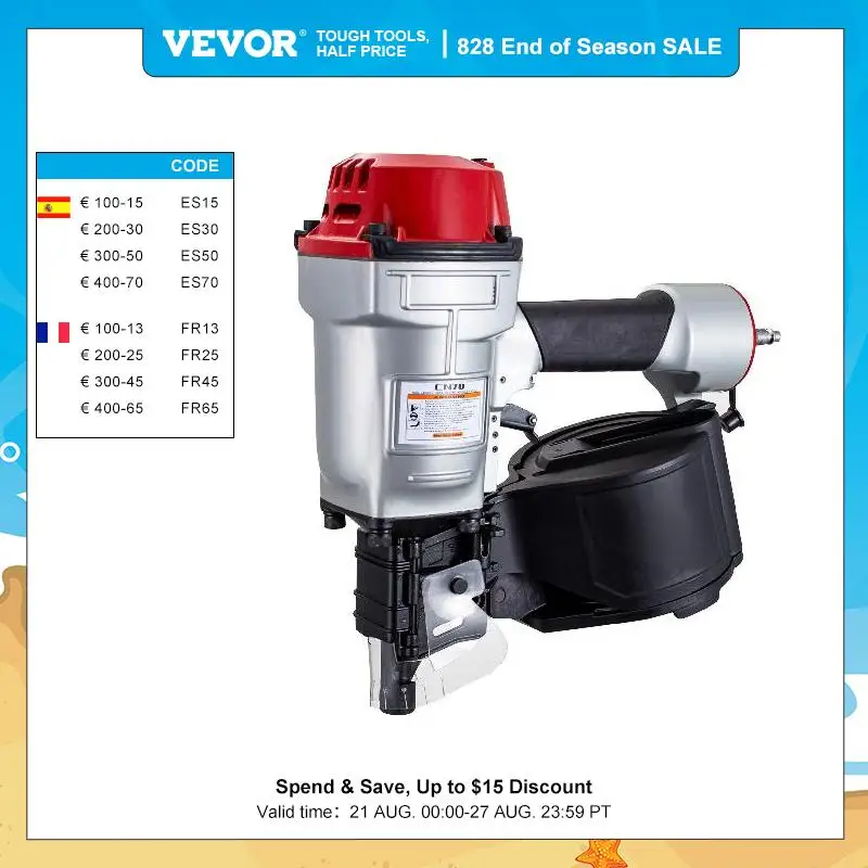 VEVOR Pallet Making Coil Nailer CN55 CN70 CN80 For Siding Bo