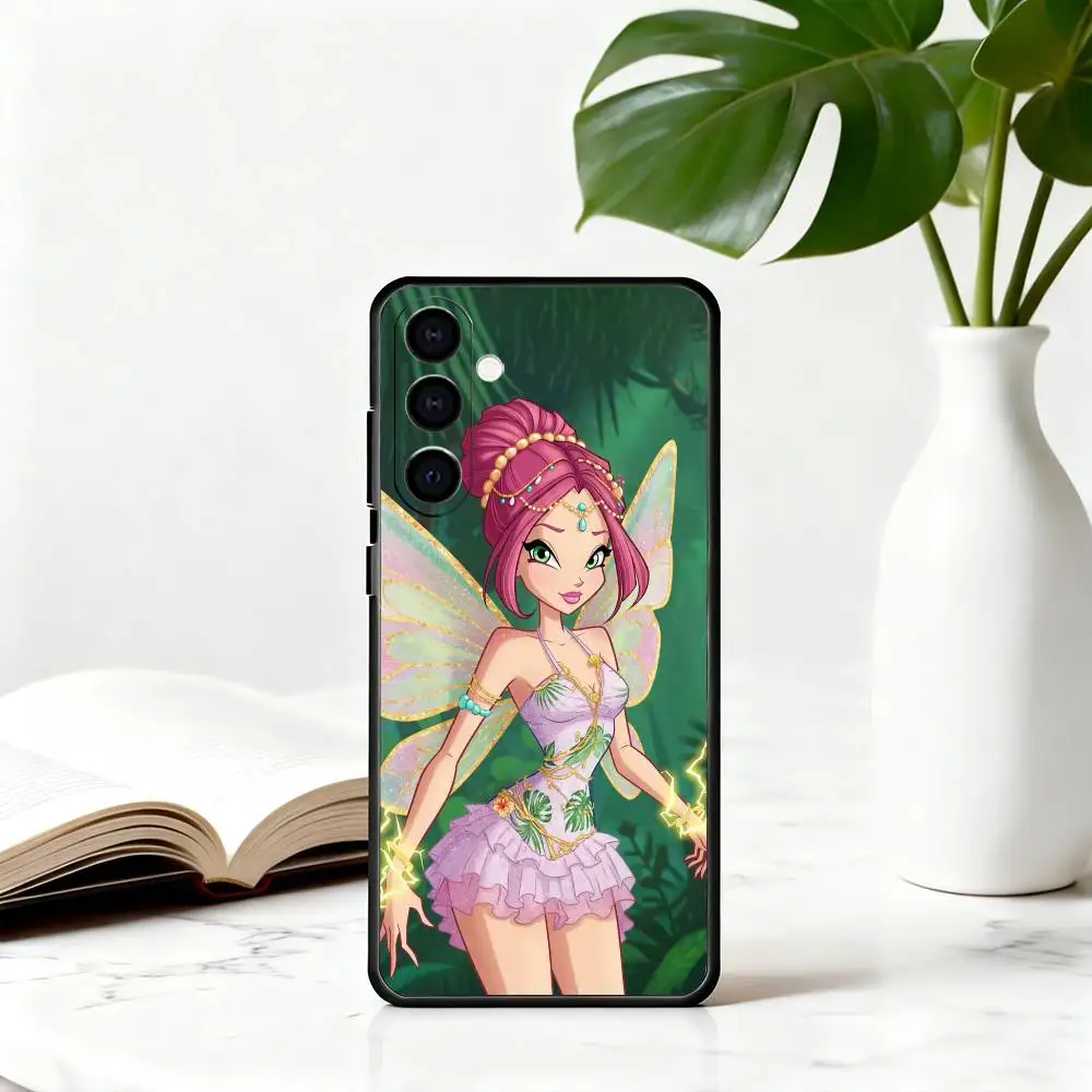 Фото Чехол для телефона Girl W-Winx Clubs WC для Samsung Galaxy A73, A72, A71, A70, A53, A52, A51, другие, мягкий черный чехол №4