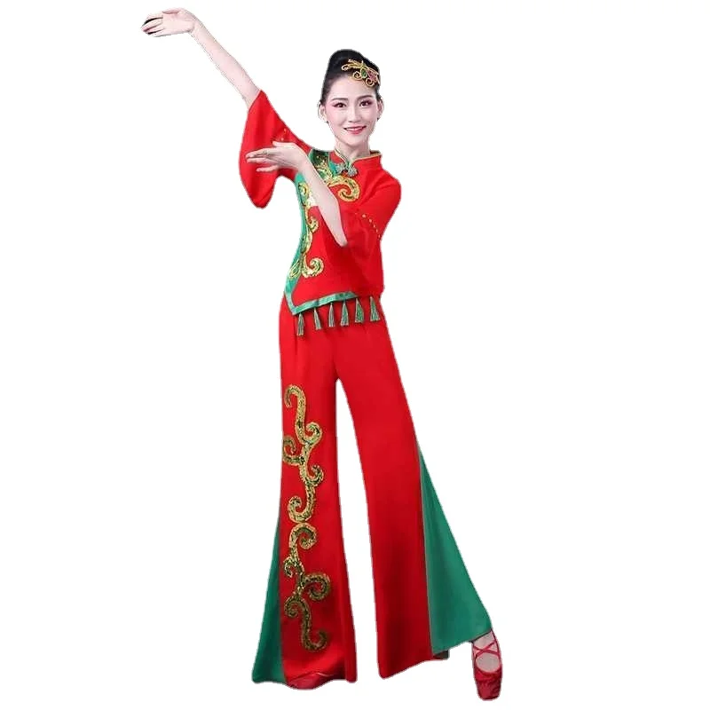 

Yangge Dance Suit for Middle-aged and Elderly Women Drum Suit Fan Dance Square Dance Suit