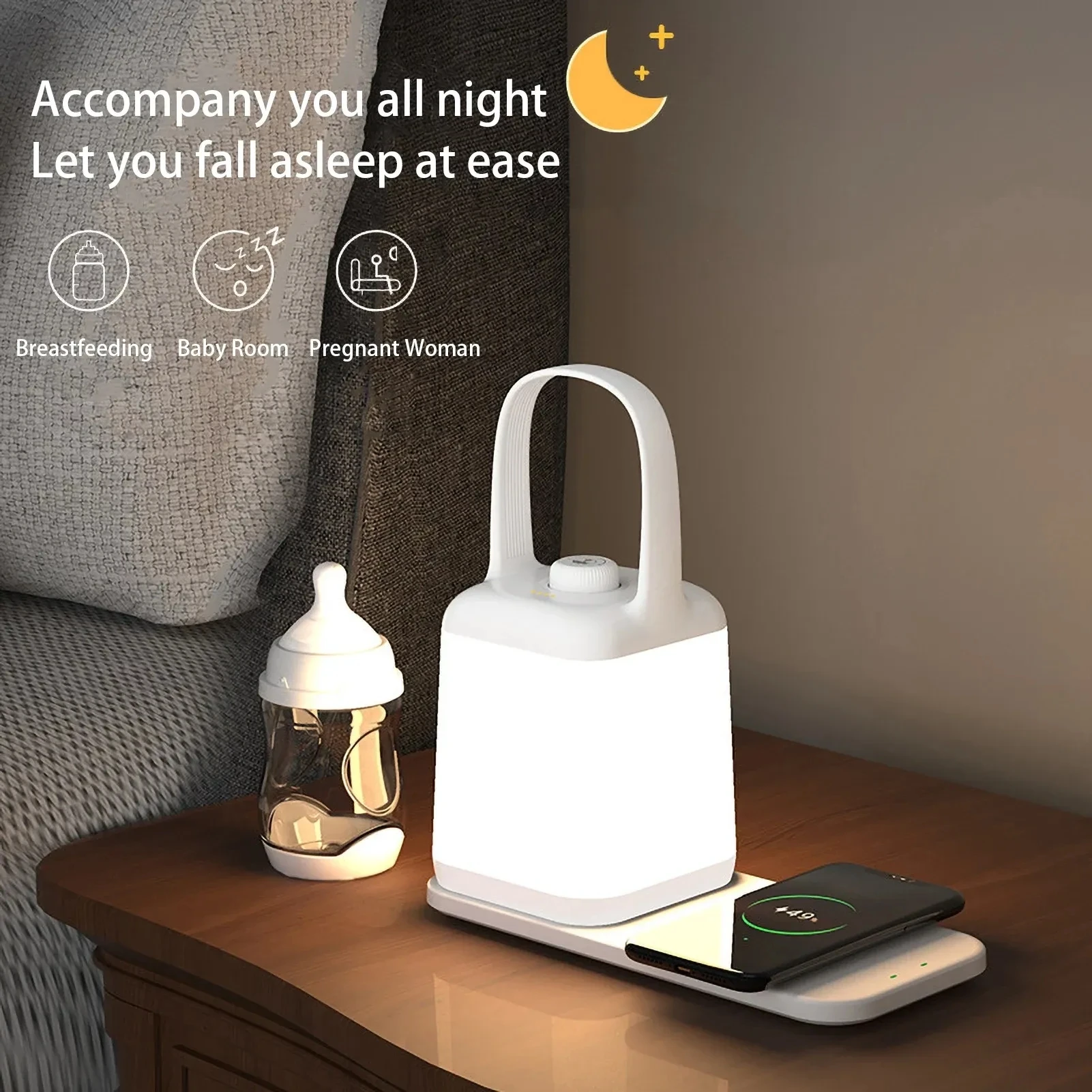 

Wireless Charger LED Night Light Table Lamp Adjustable Angle Charging for iPhone Samsung Huawei Xiaomi Touch Switch Phone Holder