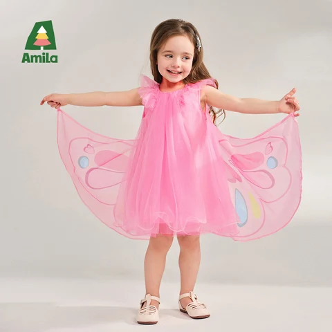 Детские платья Amila 2026 с граффити "Бабочка"