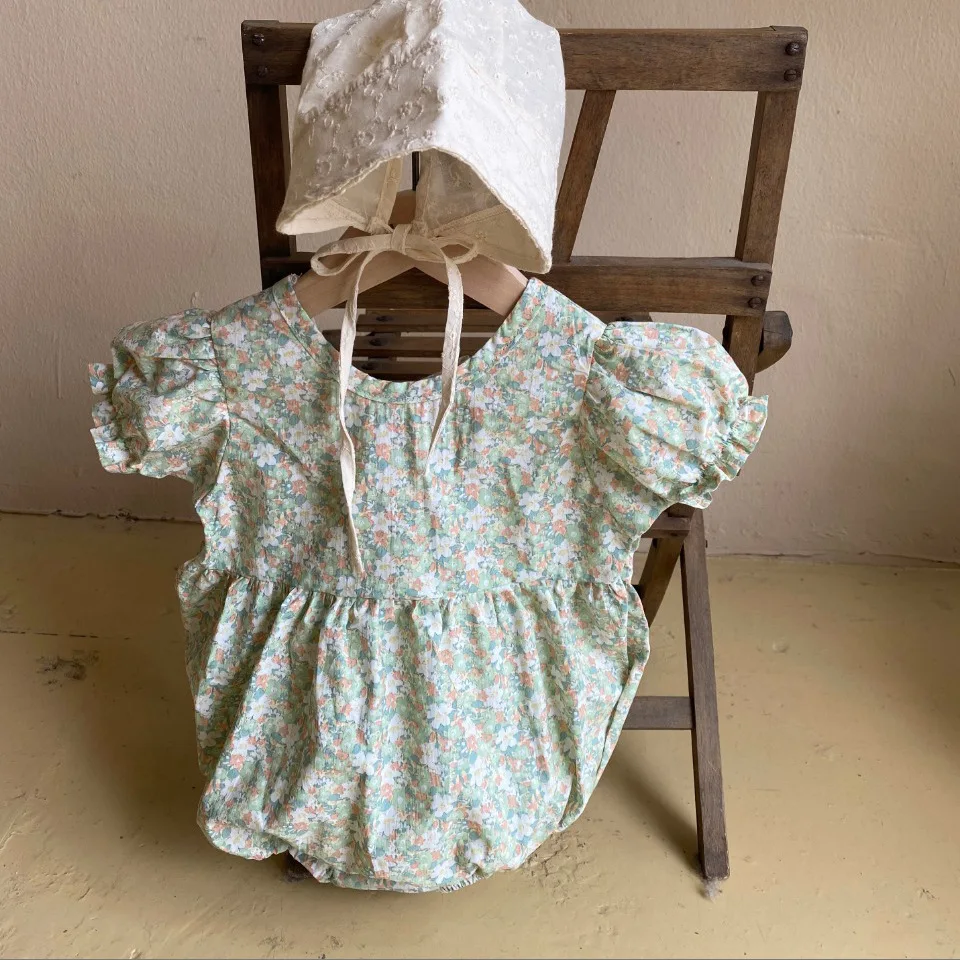 

Fashion Baby Girls Romper Cotton Shorts Sleeve Ruffles Baby Rompers Infant Playsuit Jumpsuits Cute Newborn Clothes