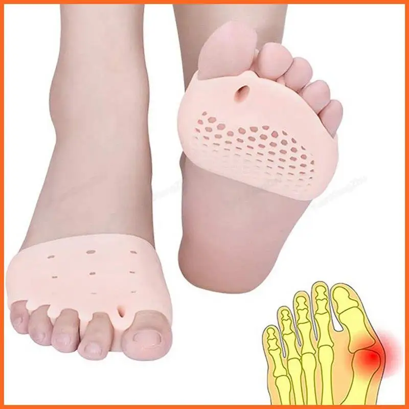 

Shoe Pads Forefoot Cushion Silicone Insoles Orthopedic Comfortable Shoe Insoles for Women Toe separator Foot Care Products 1Pair