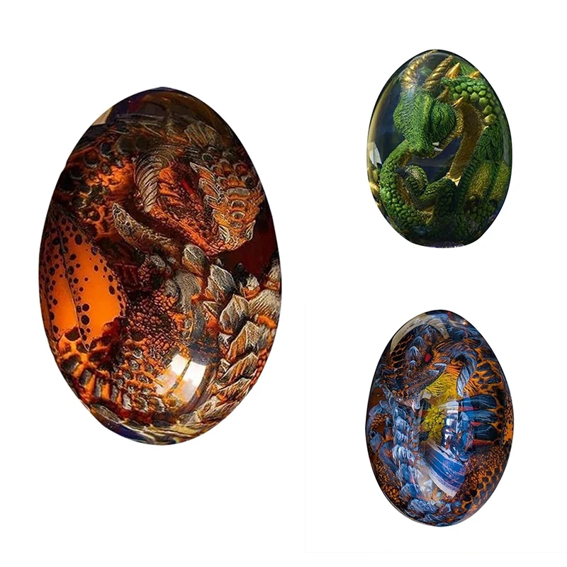 

Dream Crystal Transparent Dragon Egg-Resin Sculpture Desktop Ornaments Art Decor
