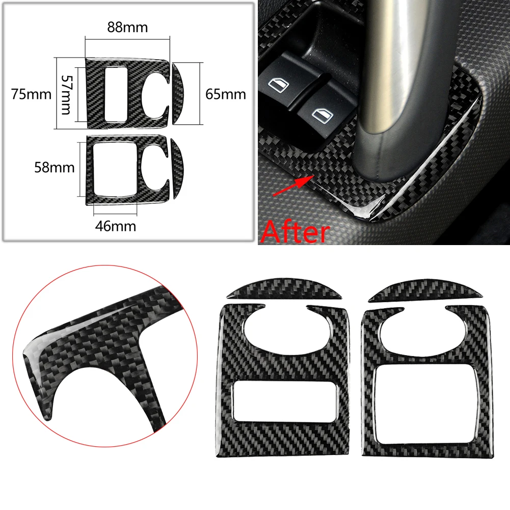 

Real Carbon Fiber Window Lift Switch Button Panel Sticker Decal Trim For the Left-Hand-Drive Audi TT 8n 8J MK123 TTRS 2008-2014