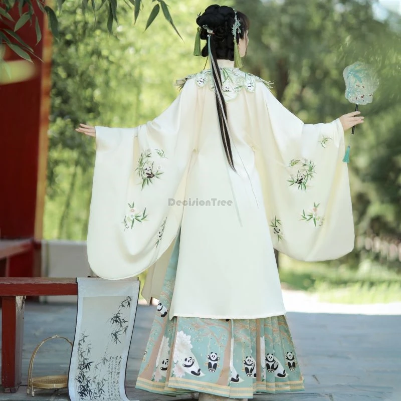 2024 китайская Улучшенная панда элемент династии Мин вышитый стоячий воротник