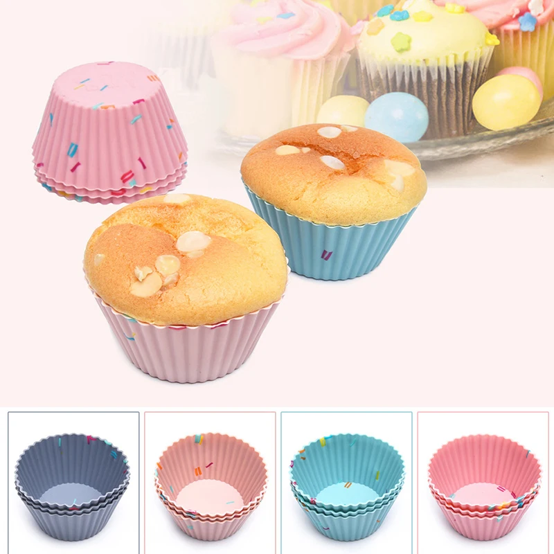 

1/6/12Pcs Reusable Cupcake Muffin Cake Silicone Baking Molds DIY Dessert Tools