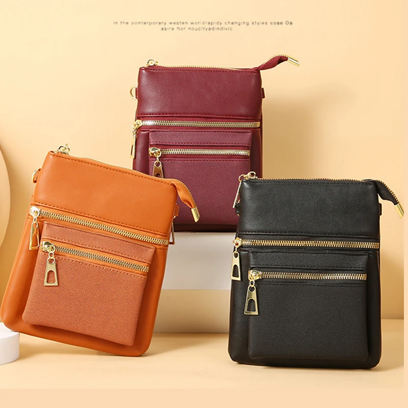 New Shoulder Bag Designer Handbags For Ladies Solid Color Crossbody Bags For Women Fashion Female Small Flap Leather Phone Bag