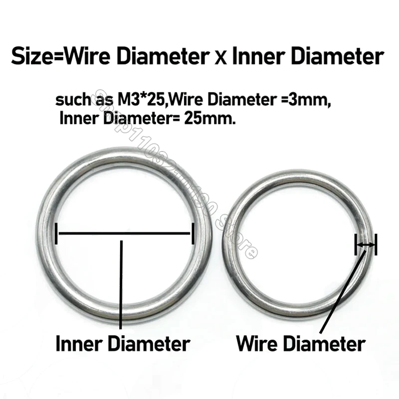1 шт. бесшовное круглое кольцо из нержавеющей стали 304 M3 M4 M5 M6 M7 гладкие твердые