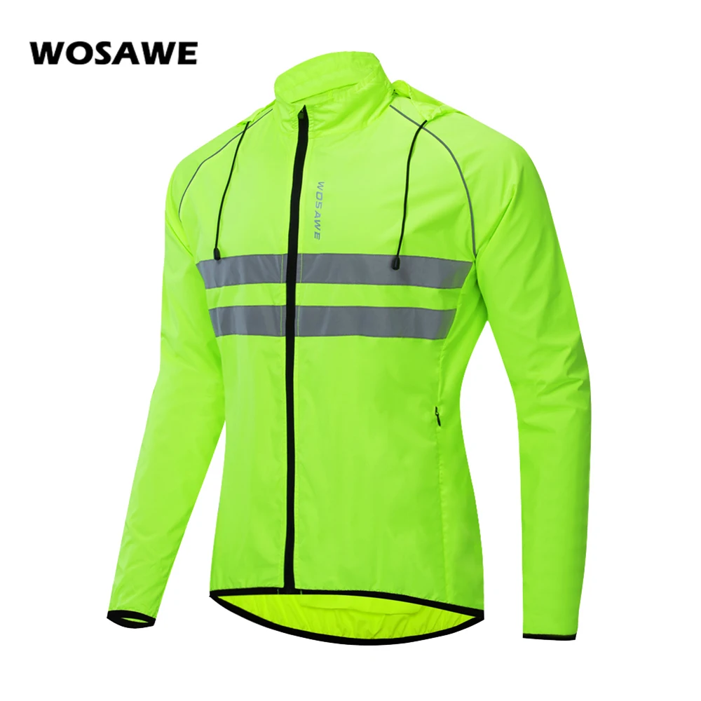 

Мужская ветрозащитная велосипедная куртка с капюшоном, светоотражающая Водонепроницаемая велосипедная ветровка для дорожного и горного в...