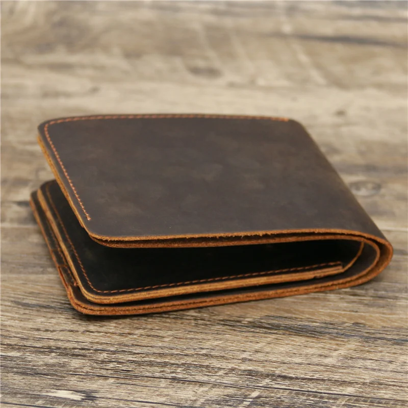 Кошелек мужской из натуральной кожи бумажник в ретро стиле кредитница винтажный