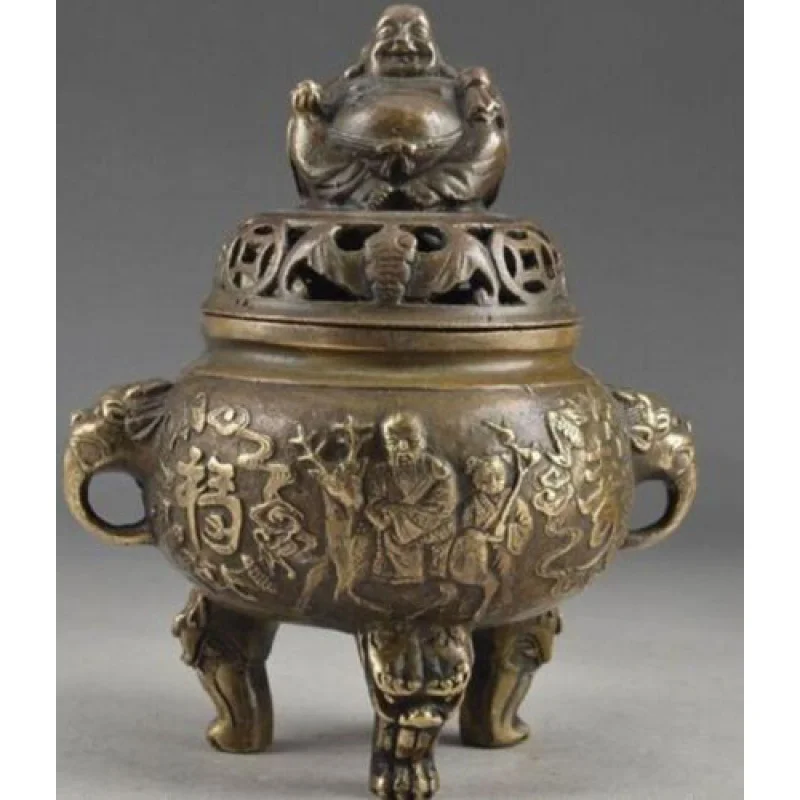 

Chinese Brass Vintage Hand Hammer Buddha Exorcism Incense Burner