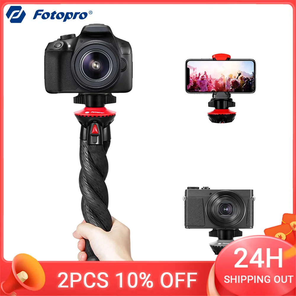 

Fotopro Universal Camera Tripod Flexible Phone Tripods for iPhone 13/Samsung Tripod for Camera, Mirrorless DSLR Sony Nikon Canon