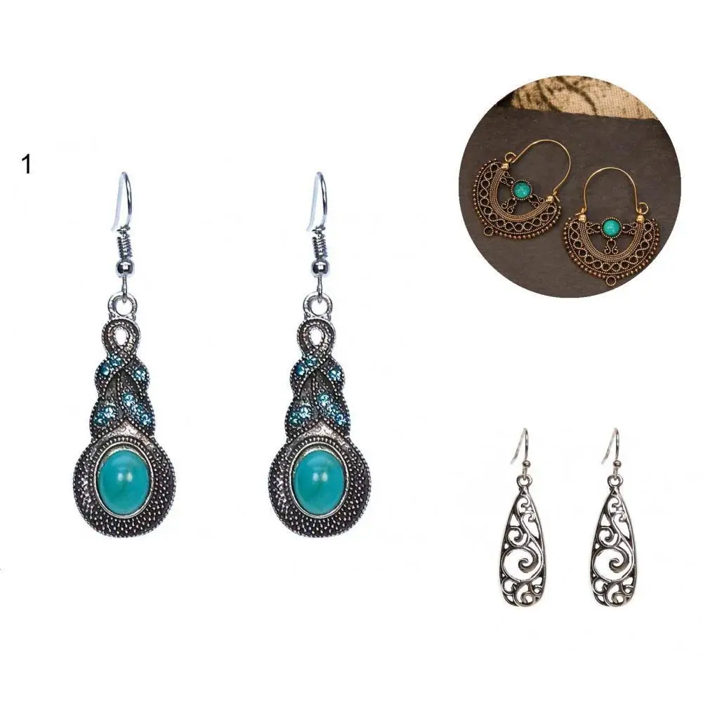 

1 Pair Earring Attractive All-Matched Bohemia Style Dangle Hanging Ear Ornaments Ear Accessoies Ear Ornament for Lady