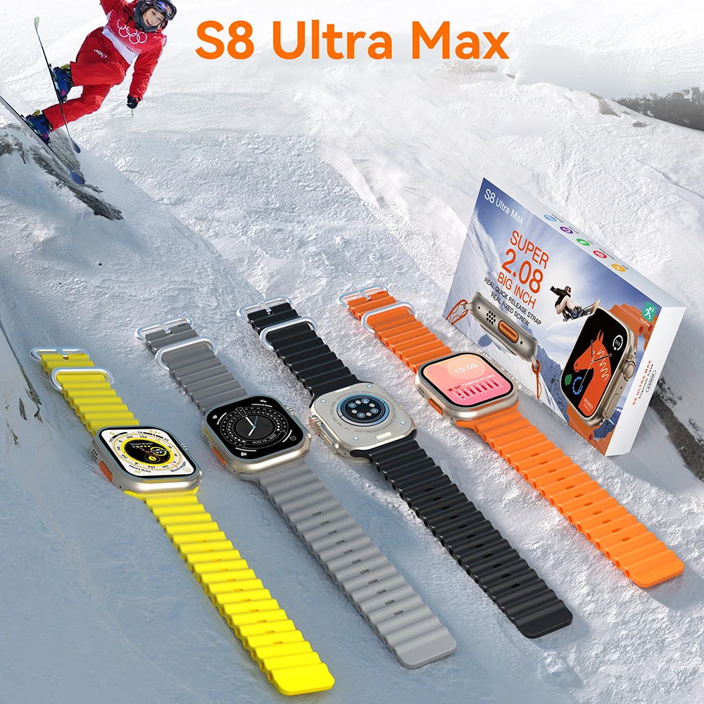 

2023 S8 Ultra Max 49MM Men Smart Watch Series 8 2.08" Sport Women NFC Smartwatch Bluetooth Call Waterproof Pk ZD8 MT8 DT8 H11