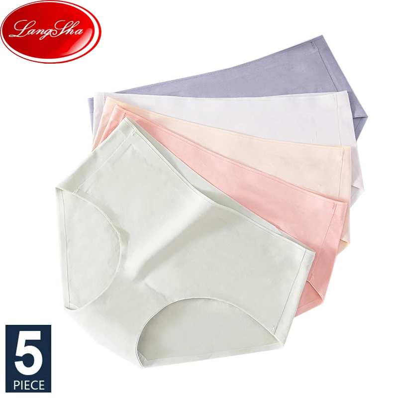 

5PCS Cotton Women's Panties Breathable Underwear Solid Girls Underpants Sexy Ladies Pantys for Women Briefs Seamless Lingerie