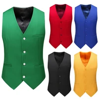 vest men 2020 new fashion casual high quality solid color single breasted slim large size business vest waistcoat men