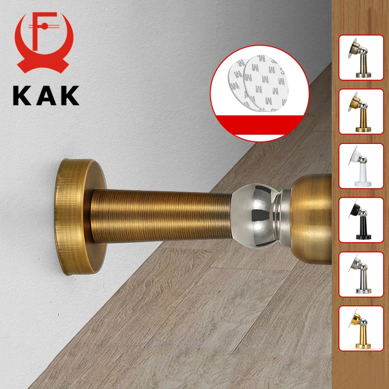 KAK Stainless Steel Magnetic Doorstop Non-Punch Wind-Proof Door Stopper Wall Mounted Floor Mounted Door Holder Door Hardware